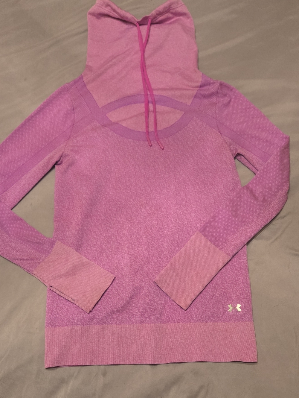 Under Armour Pink/Lilac Seamless Hooded Performance Top